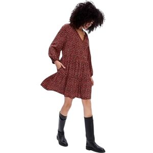 GAP Red Tiered Floral Mini-Dress